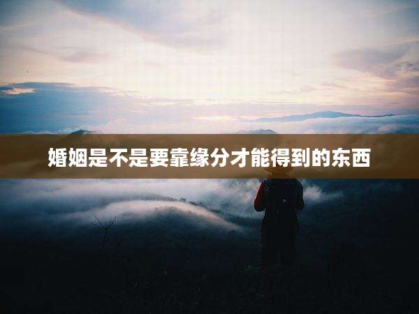 婚姻是不是要靠缘分才能得到的东西