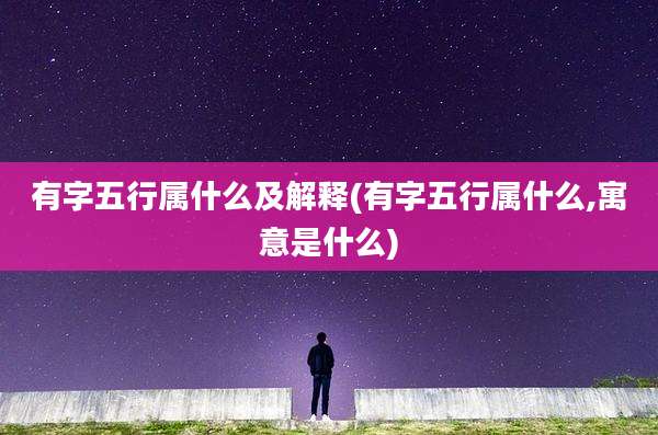有字五行属什么及解释(有字五行属什么,寓意是什么)