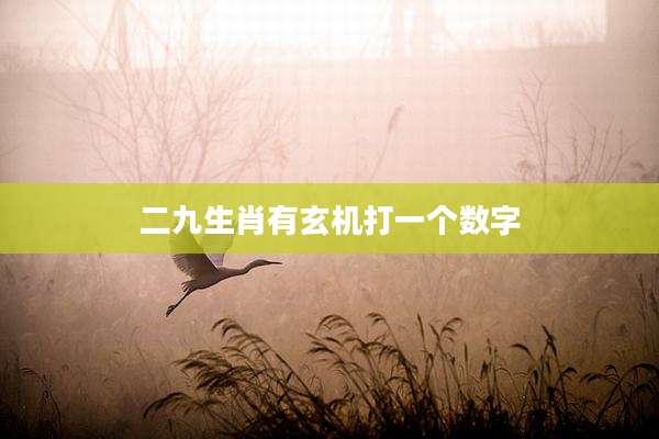 二九生肖有玄机打一个数字