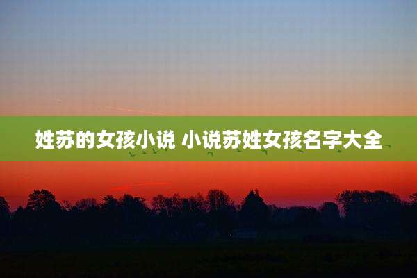 姓苏的女孩小说 小说苏姓女孩名字大全