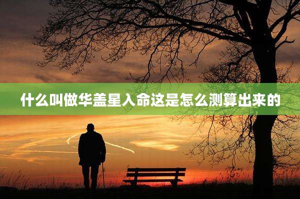 什么叫做华盖星入命这是怎么测算出来的