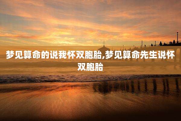 梦见算命的说我怀双胞胎,梦见算命先生说怀双胞胎