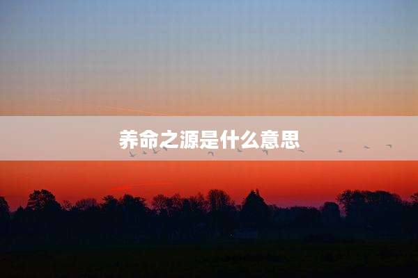 养命之源是什么意思