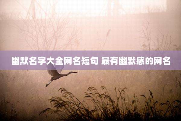 幽默名字大全网名短句 最有幽默感的网名