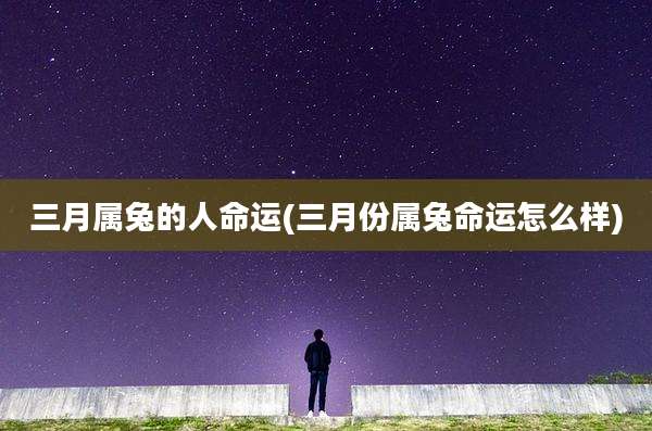 三月属兔的人命运(三月份属兔命运怎么样)