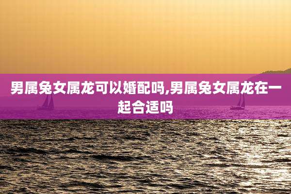 男属兔女属龙可以婚配吗,男属兔女属龙在一起合适吗