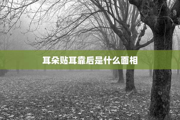 耳朵贴耳靠后是什么面相
