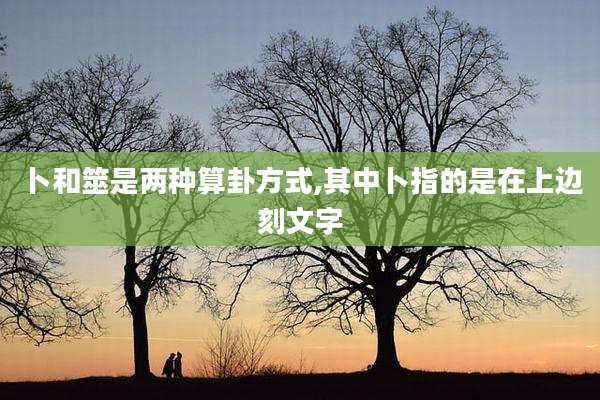 卜和筮是两种算卦方式,其中卜指的是在上边刻文字