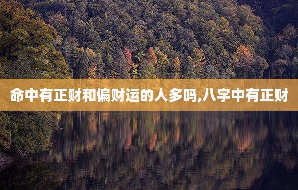 命中有正财和偏财运的人多吗,八字中有正财
