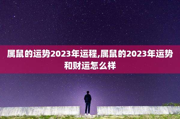 属鼠的运势2023年运程,属鼠的2023年运势和财运怎么样