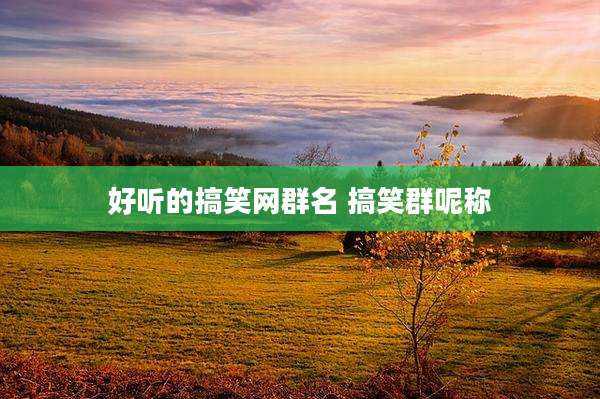 好听的搞笑网群名 搞笑群呢称