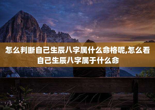 怎么判断自己生辰八字属什么命格呢,怎么看自己生辰八字属于什么命