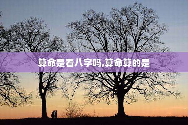 算命是看八字吗,算命算的是