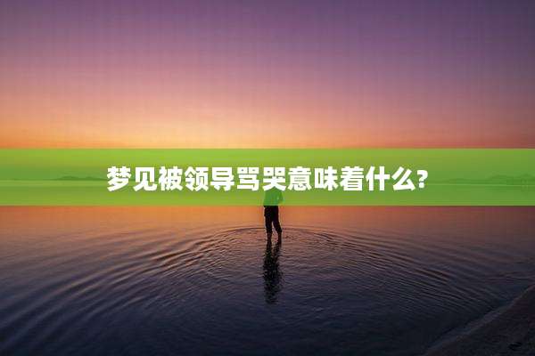 梦见被领导骂哭意味着什么?