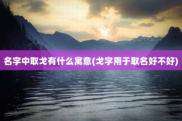 名字中取戈有什么寓意(戈字用于取名好不好)