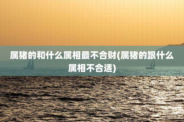 属猪的和什么属相最不合财(属猪的跟什么属相不合适)