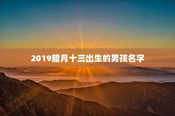 2019腊月十三出生的男孩名字