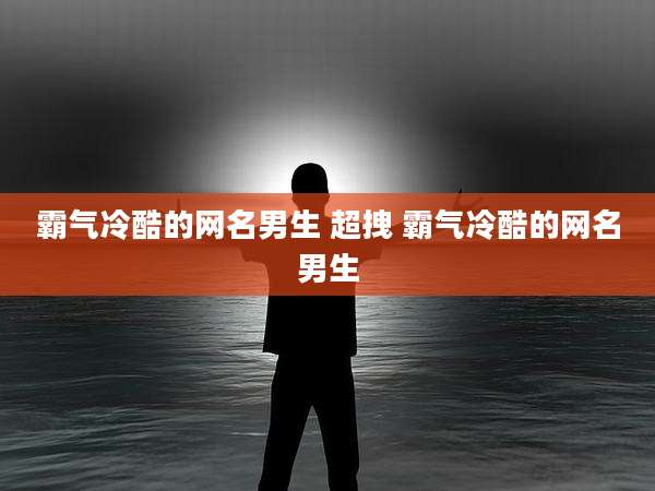 霸气冷酷的网名男生 超拽 霸气冷酷的网名男生