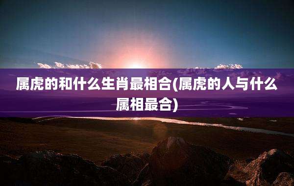 属虎的和什么生肖最相合(属虎的人与什么属相最合)