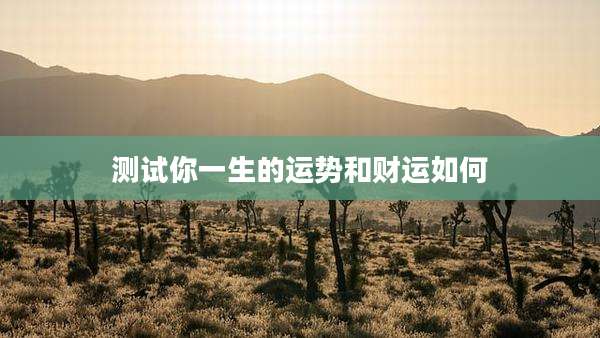 测试你一生的运势和财运如何