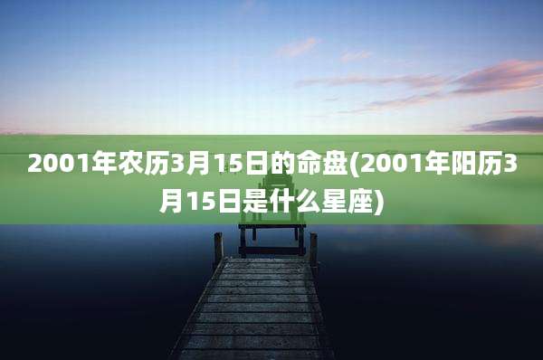 2001年农历3月15日的命盘(2001年阳历3月15日是什么星座)