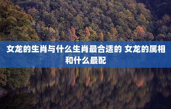 女龙的生肖与什么生肖最合适的 女龙的属相和什么最配