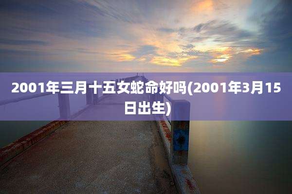 2001年三月十五女蛇命好吗(2001年3月15日出生)