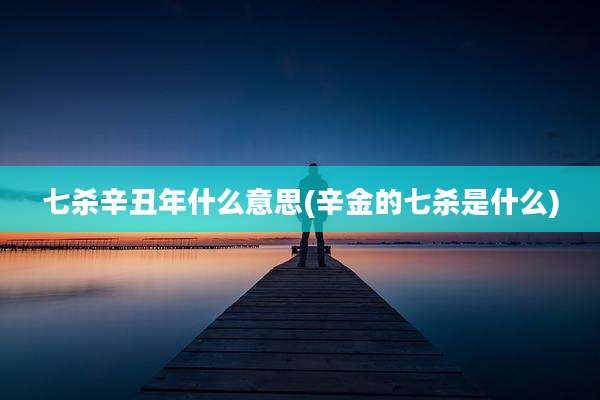七杀辛丑年什么意思(辛金的七杀是什么)