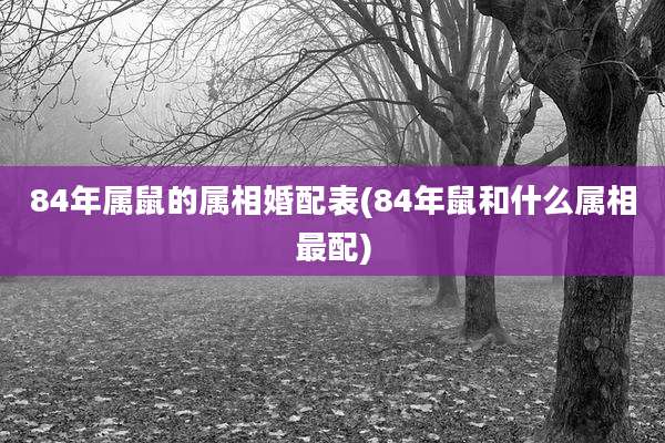 84年属鼠的属相婚配表(84年鼠和什么属相最配)