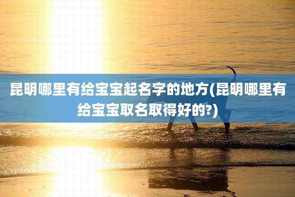 昆明哪里有给宝宝起名字的地方(昆明哪里有给宝宝取名取得好的?)