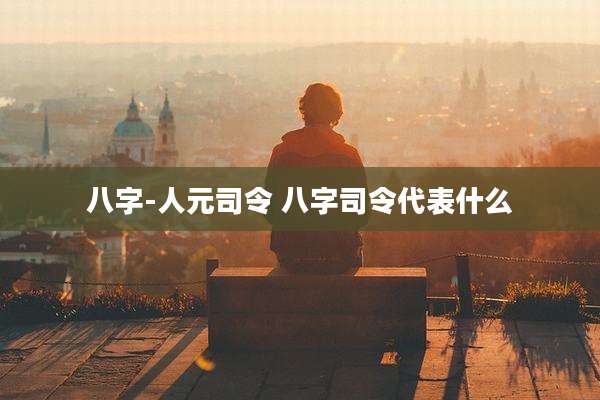 八字-人元司令 八字司令代表什么