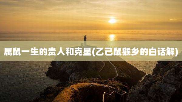 属鼠一生的贵人和克星(乙己鼠猴乡的白话解)