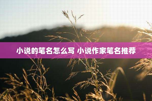 小说的笔名怎么写 小说作家笔名推荐