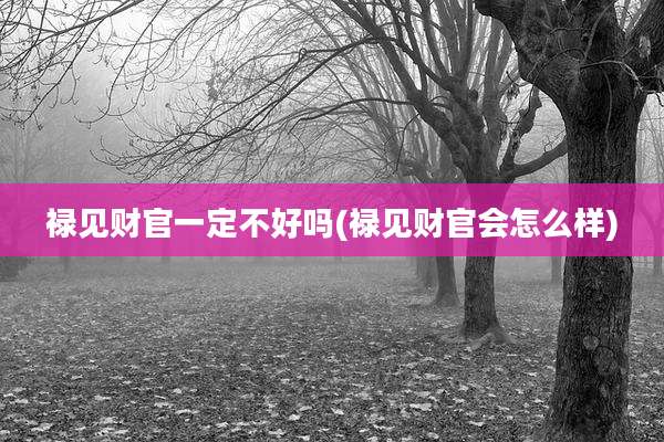 禄见财官一定不好吗(禄见财官会怎么样)