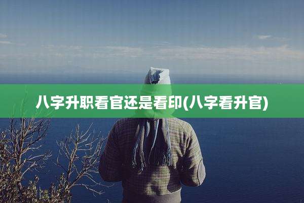 八字升职看官还是看印(八字看升官)