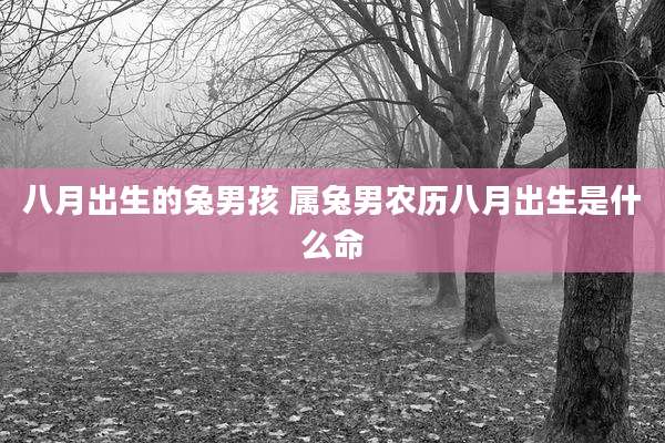 八月出生的兔男孩 属兔男农历八月出生是什么命
