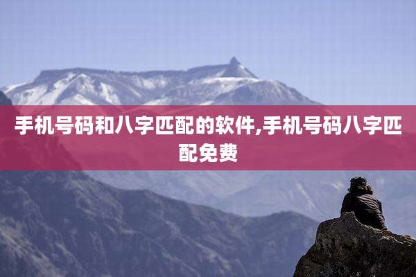 手机号码和八字匹配的软件,手机号码八字匹配免费