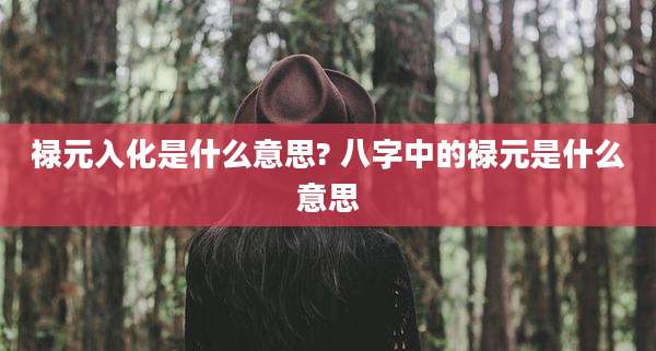 禄元入化是什么意思? 八字中的禄元是什么意思