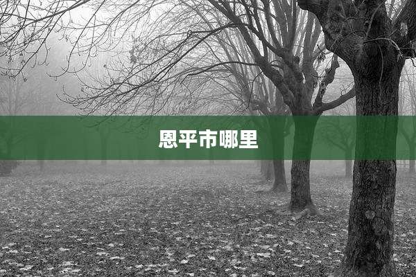 恩平市哪里