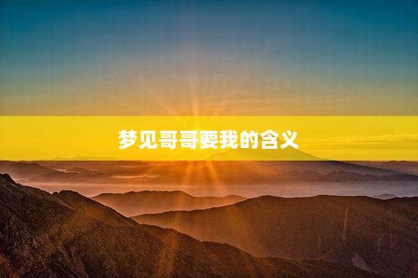 梦见哥哥要我的含义