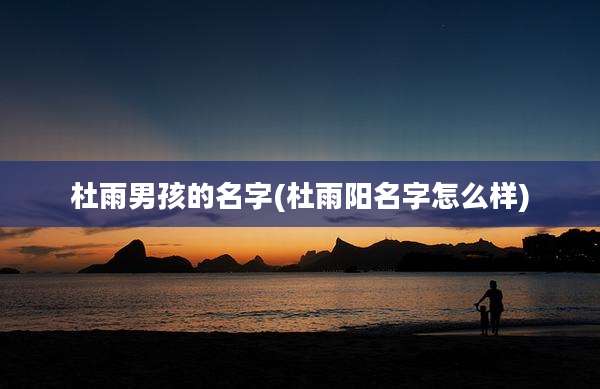 杜雨男孩的名字(杜雨阳名字怎么样)