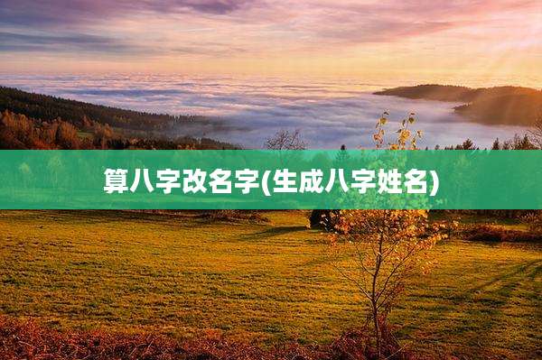 算八字改名字(生成八字姓名)