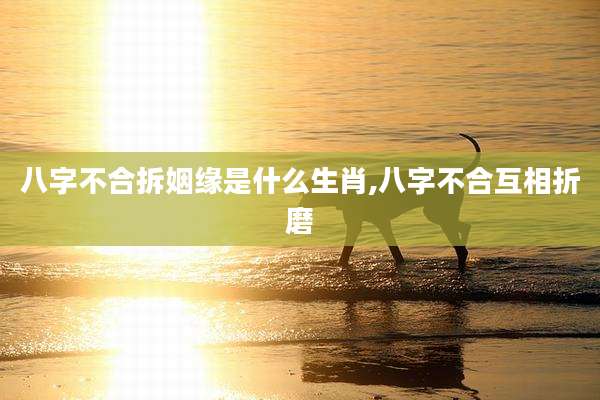 八字不合拆姻缘是什么生肖,八字不合互相折磨