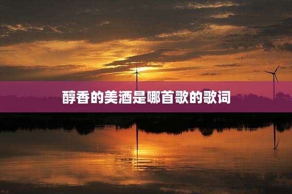 醇香的美酒是哪首歌的歌词