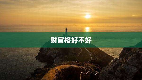 财官格好不好