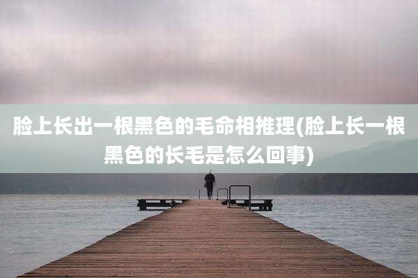 脸上长出一根黑色的毛命相推理(脸上长一根黑色的长毛是怎么回事)
