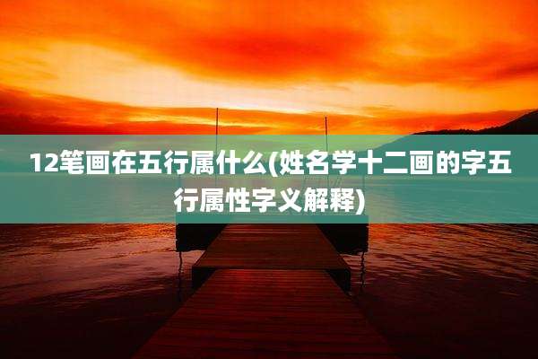 12笔画在五行属什么(姓名学十二画的字五行属性字义解释)
