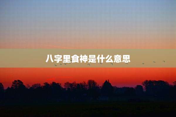 八字里食神是什么意思