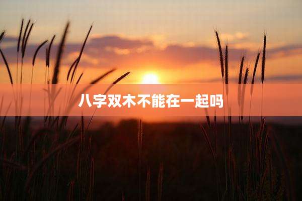 八字双木不能在一起吗