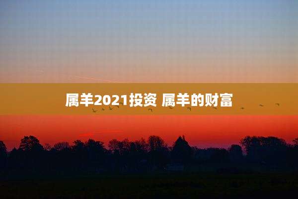 属羊2021投资 属羊的财富